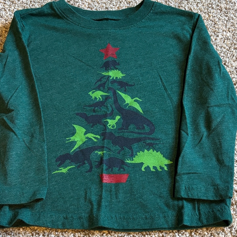 3T dinosaur Christmas shirt